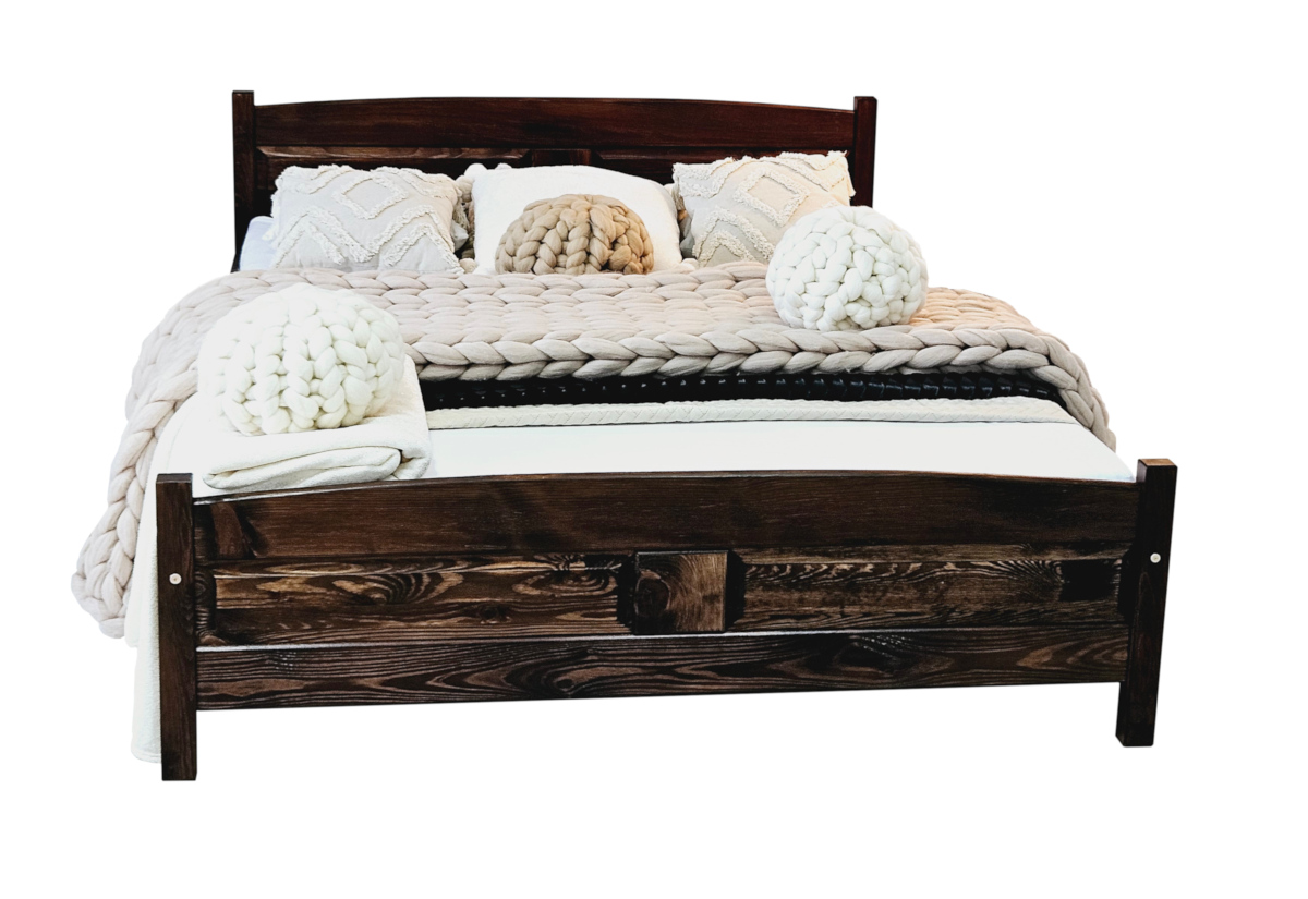 Expedo Vyvýšená postel ANGEL + pěnová matrace DE LUX 14 cm + rošt ZDARMA, 120 x 200 cm, ořech-lak