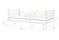 Dřevěná dětská postel RACEK P + matrace + rošt ZDARMA