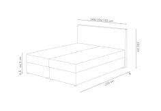 Čalouněná postel LAKE 2 včetně matrace