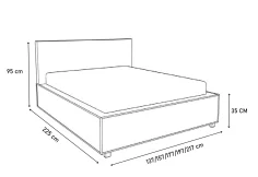 Čalouněná postel RAFO s matrací, 140x200