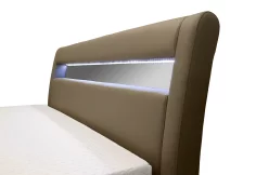 Čalouněná postel ZENONE s led osvětlením a matrací, 180x200