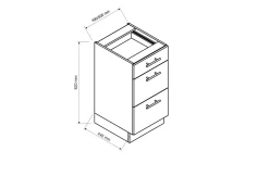 Kuchyňská skříňka dolní šuplíková ISOLDA