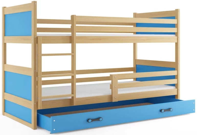 Dětská patrová postel FIONA 2 COLOR + úložný prostor + matrace + rošt ZDARMA