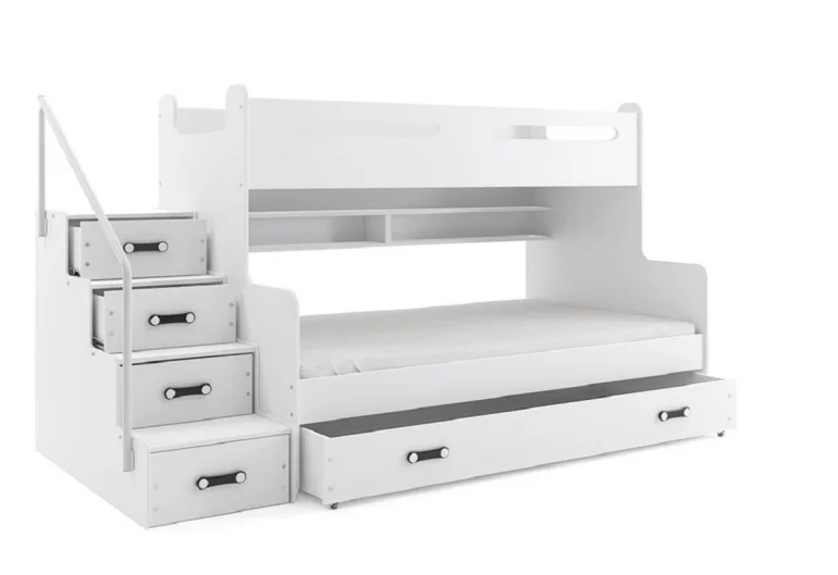 Dětská patrová postel XAVER 3 COLOR + úložný prostor + matrace + rošt ZDARMA