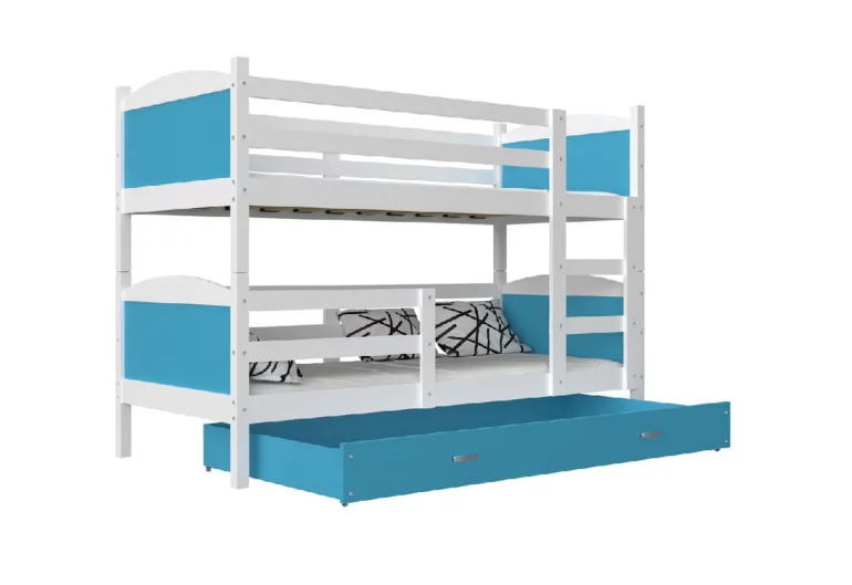 Dětská patrová postel MATES 2 COLOR + úložný prostor + matrace + rošt ZDARMA