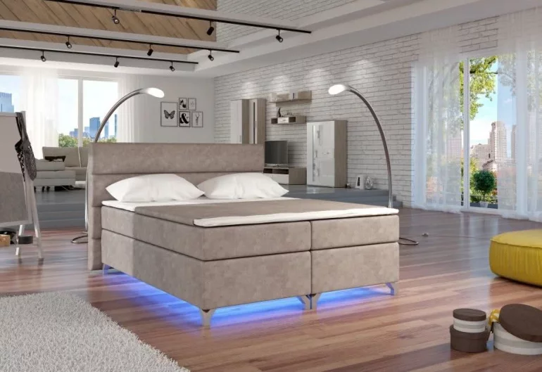 Čalouněná postel BASILIO, bez LED, 160x200, Dora 22