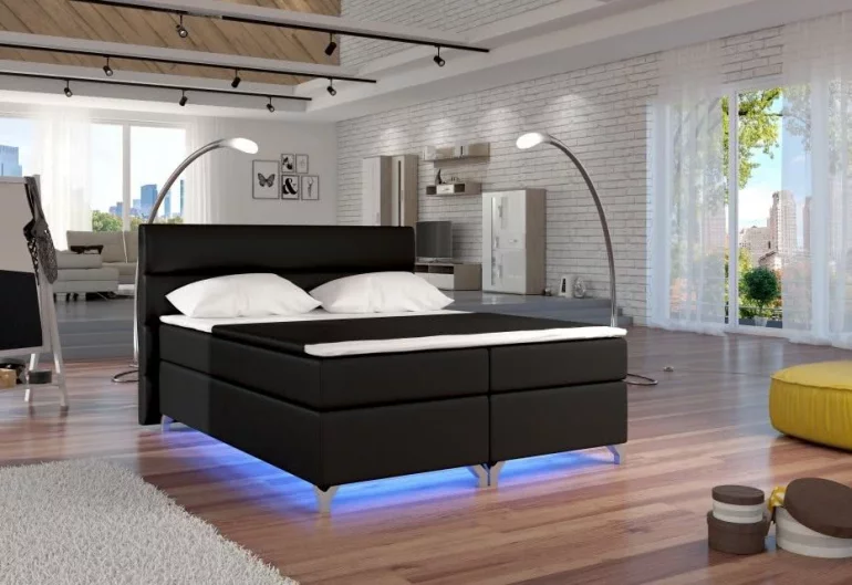 Čalouněná postel BASILIO, bez LED, 180x200, soft011 black