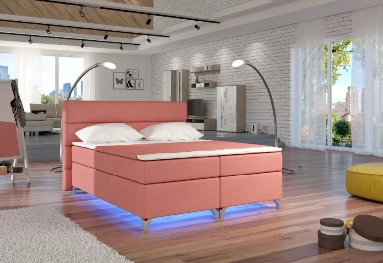 Čalouněná postel BASILIO, bez LED, 180x200, Ontario 75