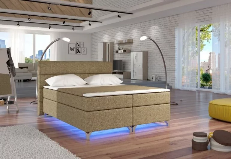 Čalouněná postel BASILIO, včetně LED, 180x200, berlin03