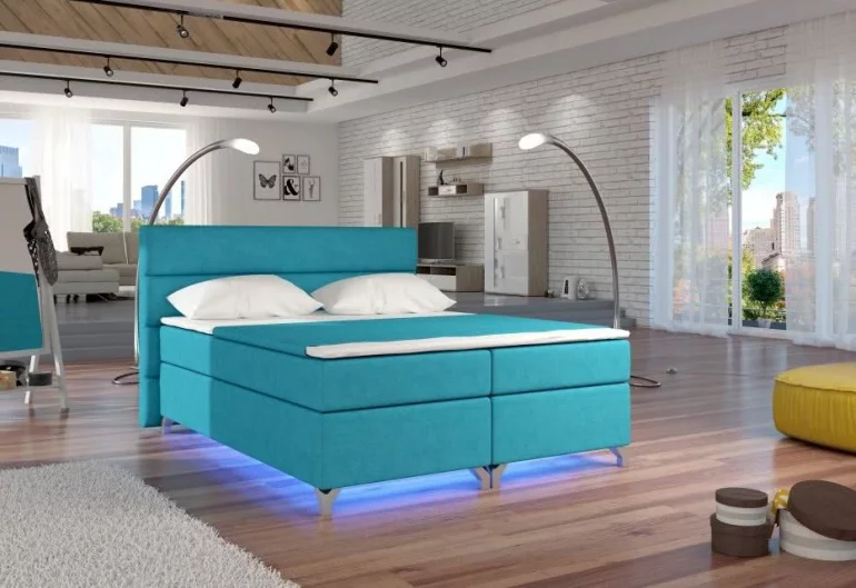 Čalouněná postel BASILIO, včetně LED, 180x200, orinoco85
