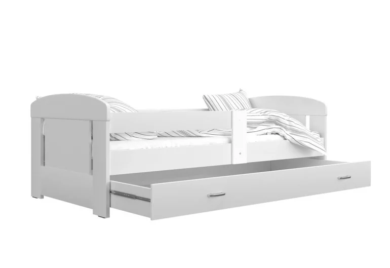 Dětská postel JAKUB P1 COLOR, 80x160, včetně ÚP, bílý/bílý