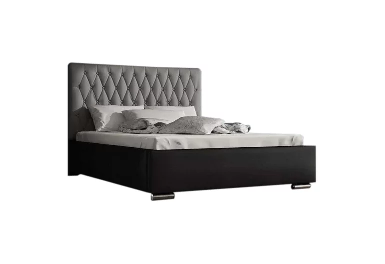 Čalouněná postel REBECA + rošt + matrace, Siena04 s knoflíkem/Dolaro08, 140x200