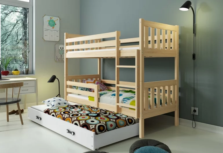 Dětská patrová postel RINOCO 3 + matrace + rošt ZDARMA