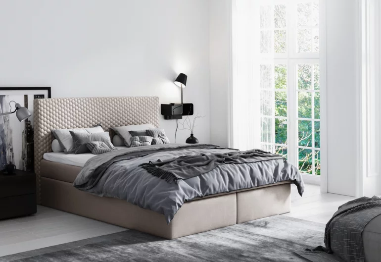 Čalouněná postel CLAUDIA + úložný prostor + topper