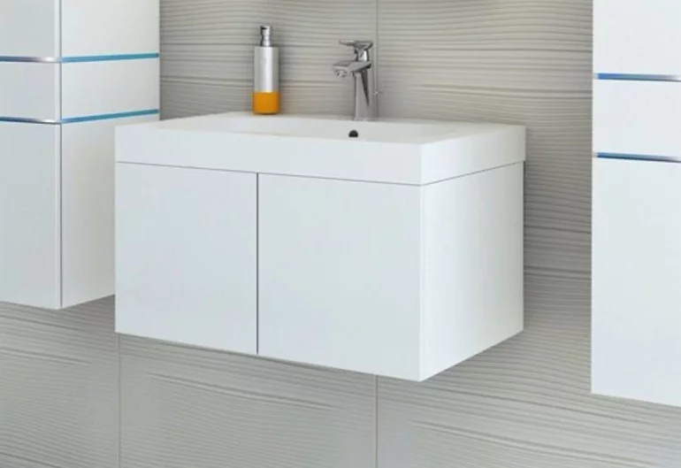 Koupelnová skříňka pod umyvadlo TALUN, 60x30x35, bílá/bílý lesk - VÝPRODEJ Č. 1409