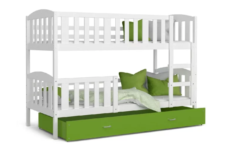 Dětská patrová postel KUBA 2 COLOR + úložný prostor + matrace + rošt