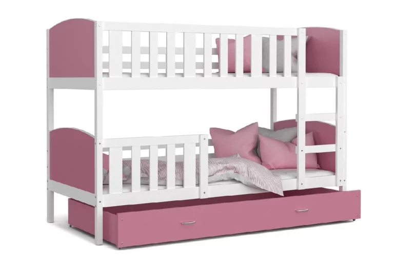 Dětská patrová postel DOBBY 2 COLOR + úložný prostor + matrace + rošt ZDARMA