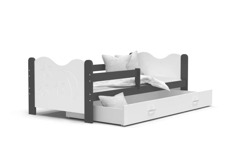 Dětská postel  MICKEY P1 COLOR + matrace + rošt ZDARMA, 160x80, šedá/bílá