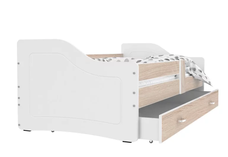 Dětská postel SWAN + matrace + rošt ZDARMA, 160x80, sonoma/bílá
