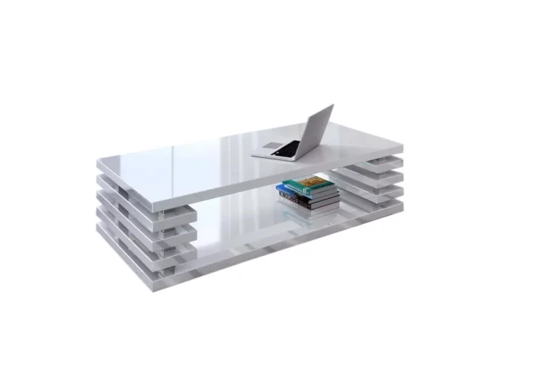 Konferenční stolek DOURO, 120x31x60, bílý lesk