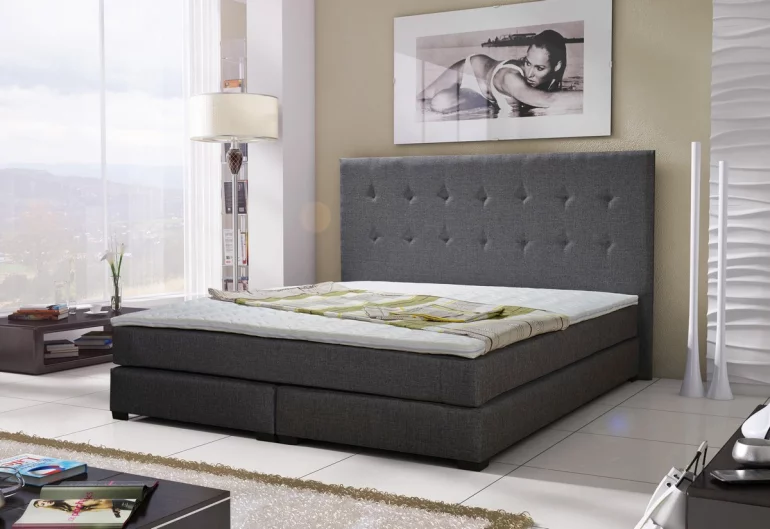 Čalouněná postel LOUIS + matrace + rošt, 180x200 cm, sawana 05