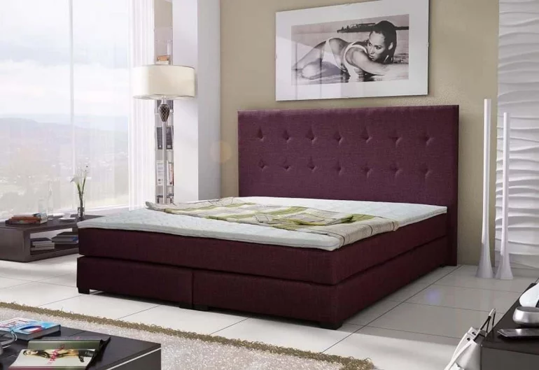 Čalouněná postel LOUIS + matrace + rošt, 180x200 cm, sawana 70