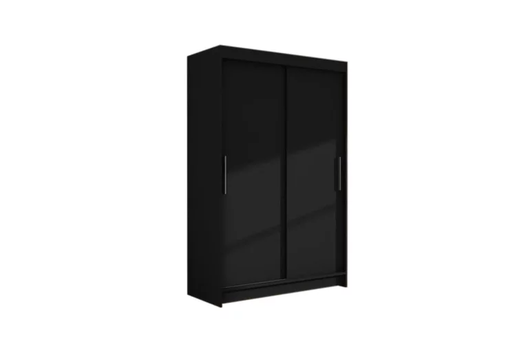 Posuvná šatní skříň FLORIA I, 120x200x58, černá mat