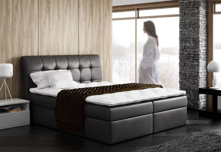 Čalouněná postel AMIGO + úložný prostor + topper