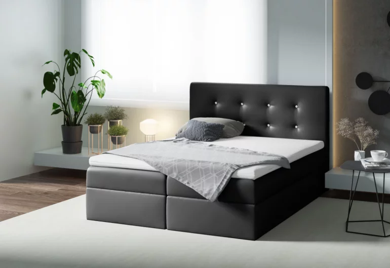 Čalouněná postel IZI + topper, 120x200, madryt 1100