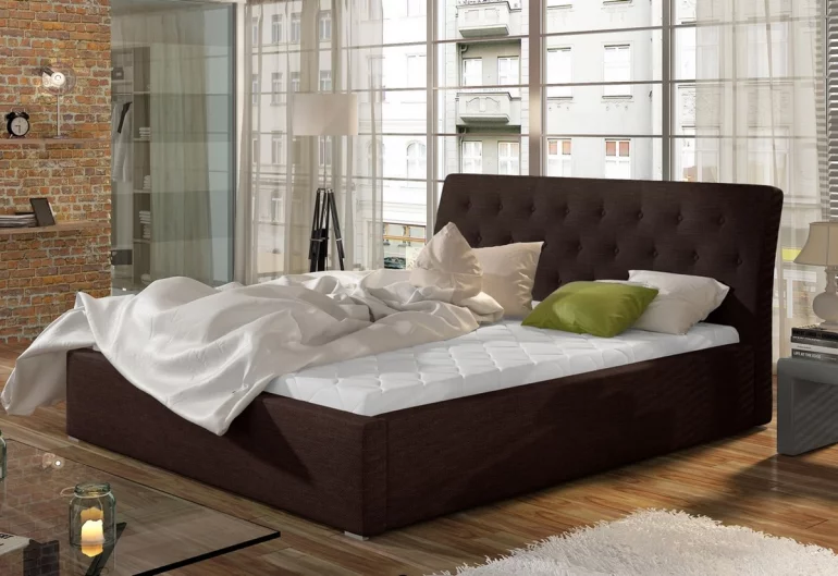 Čalouněná manželská postel NEAPOL + úložný prostor + rošt