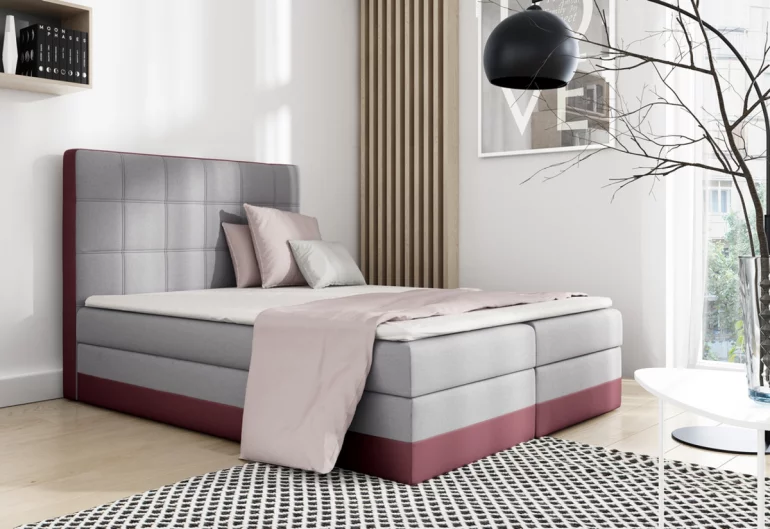 Čalouněná postel SAMANTA + úložný prostor + topper