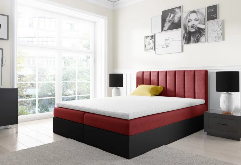 Čalouněná postel VIOLETA + úložný prostor + topper