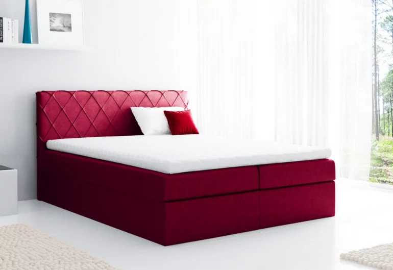 Čalouněná postel AMANDA + úložný prostor + topper