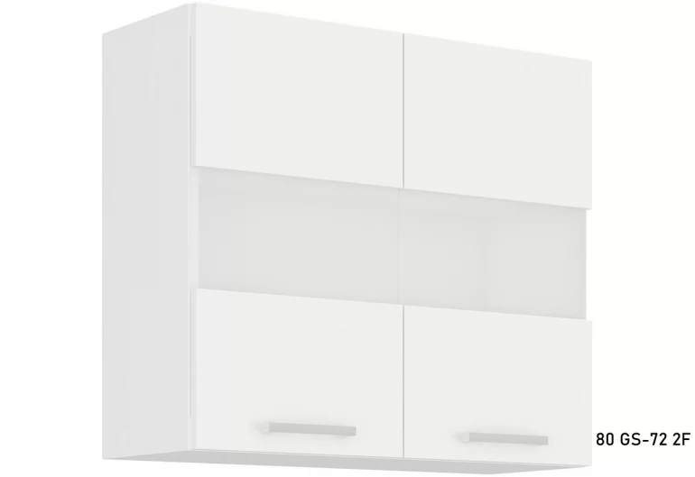 Kuchyňská skříňka horní prosklená ALBERTA 80 GS-72 2F, 80x71,5x31, bílá