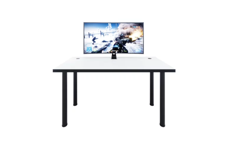 Počítačový herní stůl CODE X1, 135x73-76x65, bílá/černé nohy