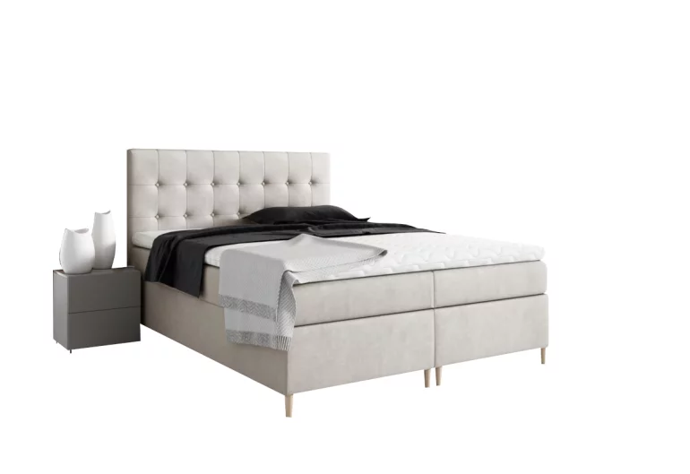 Čalouněná postel boxspring GLORIA + úložný prostor + topper