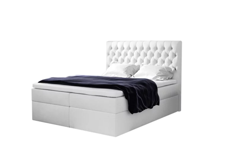 Čalouněná postel boxspring TOMIO + úložný prostor + topper