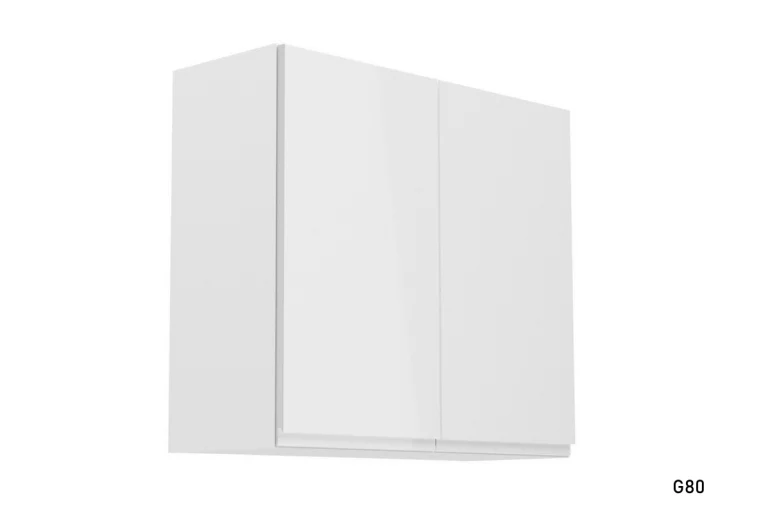 Kuchyňská skříňka horní dvoudveřová YARD G80, 80x72x32, bílá/bílá lesk