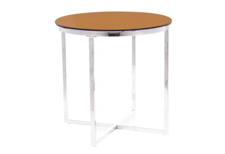 Konferenční stolek CRYSTL B, 55x55x55, jantarová/stříbrná