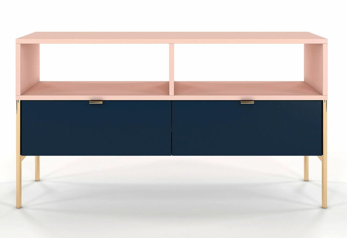 Levně Expedo TV stolek STEP, 120x65x37, modrá/růžová